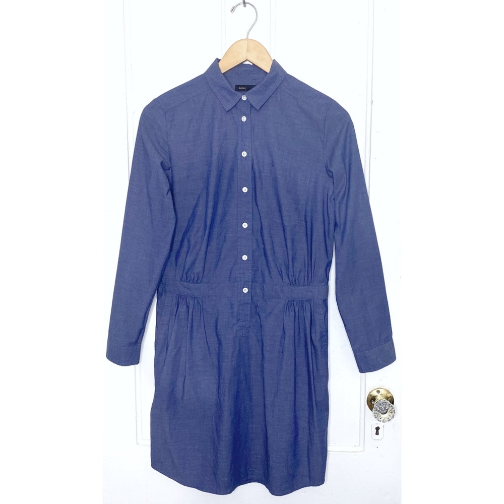 Banana Republic : size : 8 : casual blue denim chambray long sleeve shirt dress - Picture 2 of 11